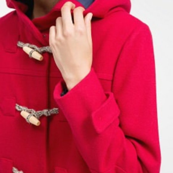 Mango Women Red Wool Duffle Coat Extra Small - Picture 5 of 10